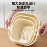 雙槍雙層洗菜盆瀝水籃廚房家用塑料水果盤(pán)濾水淘菜洗菜籃子6件套 曬單實(shí)拍圖