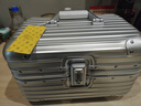USHOW  TRAVEL德國工藝金屬化妝箱14/17寸密碼箱登機箱行李箱摩托箱手提工具箱 銀色卡扣 14英寸 曬單實(shí)拍圖