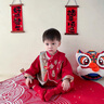 G.DUCKKIDS小黃鴨嬰兒連體衣春秋中國風(fēng)新生兒衣服滿(mǎn)月百天男女寶寶周歲禮服 紅色連體衣 66cm 66碼0-3月建議寶寶4-6公斤 曬單實(shí)拍圖