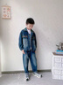 G.DUCKKIDS小黃鴨兒童裝男童秋裝套裝春秋款大童牛仔男孩運動(dòng)服潮帥氣兩件套 藍色春秋款 160 cm 曬單實(shí)拍圖