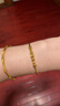CRD克徠帝黃金手鐲貓眼金珠足金999手鐲5G硬金工藝拉絲圓珠生日禮物 8g 56# 曬單實(shí)拍圖