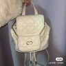 CHARLES&KEITH菱格大容量柔軟多用背包書(shū)包雙肩包包女包生日禮物CK2-60151400 Cream奶白色 S 曬單實(shí)拍圖