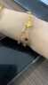 周大金 CHOW TAI KING黃金999足金四葉草手鏈女生輕奢孔雀石手飾情人節生日禮物送女友 黃金999足金四葉草手鏈【孔雀石版】 曬單實(shí)拍圖