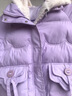 G.duck女童假兩件棉服中長(cháng)款寶寶洋氣韓版加厚保暖棉衣中大童外套潮 紫色 150 曬單實(shí)拍圖
