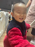 戴維貝拉（DAVE＆BELLA）針織男童外套雙面絨兒童上衣休閑女寶寶衣服冬裝新年小童外衣童裝 紅色【現貨】 90 cm（建議身高80-90cm） 曬單實(shí)拍圖