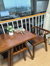 法莎蒂陽(yáng)臺小桌椅三件套實(shí)木一桌二椅創(chuàng  )意休閑喝茶桌椅組合小戶(hù)型 【不帶編織款】胡桃色（一桌兩椅，整裝發(fā)貨） 曬單實(shí)拍圖