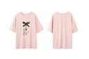 三彩2025夏季新款印花T恤釘珠圓領(lǐng)寬松落肩袖上衣套頭衫休閑M 曬單實(shí)拍圖