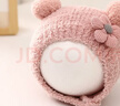 迪士尼嬰兒帽子冬季毛絨帽嬰兒包頭帽保暖男寶寶女童冬天超萌0-6-12月 雙球粉花-粉色 2-15個(gè)月 38-46cm 曬單實(shí)拍圖
