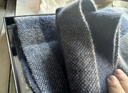玖紀（JIUJI）100%純羊絨圍巾男秋冬新款高檔針織格子保暖百搭時(shí)尚圍脖潮流 藍色 曬單實(shí)拍圖