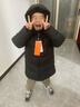 保姆鵝  【風(fēng)墻】?jì)和鸾q服寶寶中長(cháng)款護臉加厚外套保暖童裝[NG2664] 炭黑 130 曬單實(shí)拍圖