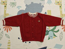 嘟嘟家兒童毛衣秋冬寶寶開(kāi)衫外套女童針織衫冬款男童童裝上衣冬 紅色100 曬單實(shí)拍圖