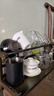 瑜品佳竹制中式桌面博古架茶具置物架小型茶碗收納架茶室茶葉放置架子 桌面梯形杯架雙層40CM【胡桃色】 曬單實(shí)拍圖