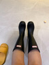 HUNTER戶(hù)外露營(yíng)女鞋雨鞋啞光防水鞋防滑酷玩厚底靴子女騎士靴中筒靴女 黑色/BLK 38 曬單實(shí)拍圖