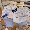 【親子裝】韓系女童卡通印花短袖花邊褲夏季兩件套女寶寶時(shí)尚寬松 套裝 140 碼建議身高130-140cm 曬單實(shí)拍圖