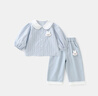 DUUDUU童裝女童套裝秋季衣服兒童春款長袖襯衫寶寶外穿長褲子 小兔 110 曬單實(shí)拍圖