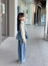 Dudant國(guó)際品牌女童2025春季新款洋氣時(shí)髦兒童牛仔馬甲直筒褲子三件套 藍(lán)色 130 cm 曬單實(shí)拍圖