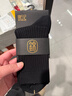 錦行記100%棉襪子男中筒襪純棉襪秋冬紳士抽條抑菌防臭男士純黑色商務(wù)襪 曬單實(shí)拍圖