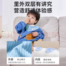 葆氏圍兜兒童圍裙燈芯絨罩衣吃飯圍兜反穿衣飯兜寶寶圍兜兒童防濺衣藍 曬單實(shí)拍圖