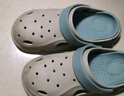 巴布豆童鞋男童夏季軟底洞洞鞋兒童拖鞋117542169淺麻灰/水月藍36-37 曬單實(shí)拍圖