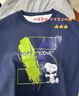 史努比（SNOOPY）童裝兒童套裝男女童衛衣衛褲2件套秋季新款 藏青字母+灰努比 140 曬單實(shí)拍圖