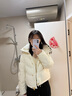 太平鳥(niǎo)2024冬季絎縫短泡芙羽絨服A1ACE431T 米白 XS 曬單實(shí)拍圖