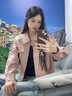萬(wàn)欣兒粉色短款皮衣外套女春秋2026新款甜酷風(fēng)炸街顯瘦小個(gè)子時(shí)尚夾克 粉色 L 建議115-128斤 曬單實(shí)拍圖