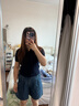 UR【HOT】2025秋季新款女裝休閑紋理萌寵修身針織衫UYY950100 藏青 S 曬單實(shí)拍圖