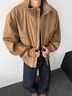 杜小閑棕色美式立領(lǐng)飛行員外套男士春秋季美拉德短款夾克廓形高街棒球服 咖色 XL [推薦120-140斤] 曬單實(shí)拍圖