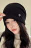 曇蓓漫堆堆帽子女秋冬季保暖毛線(xiàn)冷帽大頭圍顯臉小美式高級感針織帽寬松 秋冬堆堆帽【黑色】均碼 保暖防風(fēng)丨大臉顯小丨加絨加厚 曬單實(shí)拍圖