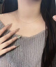 中國黃金（CHINA GOLD）黃金項鏈女士18K金素鏈鎖骨鏈平安夜圣誕節禮物送女友老婆生日 18k嘴唇鏈-黃金色 曬單實(shí)拍圖