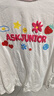 ASK JUNIOR女童長(cháng)袖T恤2025秋裝小童字母T恤插肩打底衫 白色 130 曬單實(shí)拍圖