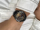 勞力士王子新款瑞士進(jìn)口男士手表機械表商務(wù)夜光防水鑲真鉆鏤空飛輪真皮男表 R3806黑皮黑殼黑面【進(jìn)口機芯】 真鉆鑒定卡 41mm 曬單實(shí)拍圖