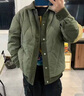 羅蒙（ROMON）輕薄款棉衣男2025秋冬季襯衫領(lǐng)假兩件夾克軍綠色休閑羽絨棉服外套 JK2392綠色【棉服】 XL 140-155斤 曬單實(shí)拍圖