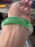 緬甸冰種翡翠手鐲玉手鐲淺綠飄花手鐲飄綠正圈冰糯種玉鐲子女款 58圈口 曬單實(shí)拍圖