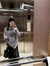 艾珠兒（Aizhuer）法式灰色不規則針織毛衣套裝裙子女2025新款秋冬季穿搭一整套 上衣+半身裙【套裝】 M 曬單實(shí)拍圖