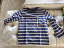 無(wú)印良品（MUJI）大童 天竺編織圓領(lǐng)長(cháng)袖T恤童裝打底衫兒童男童女童25年秋季 藍色圖案 130 /64A 曬單實(shí)拍圖