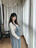 愛(ài)莉安娜孕婦裝2025秋季新款休閑外出針織打底上衣+韓版牛仔背帶 背帶褲 L 曬單實(shí)拍圖