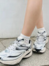 特步小巴斯克2代休閑鞋女鞋舒適潮流百搭厚底復古跑鞋老爹鞋運動(dòng)鞋女 月石灰-女 37 曬單實(shí)拍圖