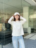 都市麗人白色純棉長(cháng)袖t恤女外穿2025新款春秋大碼女裝打底衫秋季內搭上衣 曬單實(shí)拍圖
