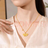 世紀緣黃金吊墜女蝶韻東方足金鑲嵌莫桑石項鏈生日禮物送女友 6.45g【贈國檢證書】 曬單實拍圖