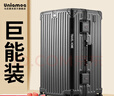 烏尼莫克（Uniamog）德國品牌旅行箱多功能行李箱大容量鋁框拉桿箱學(xué)生密碼皮箱子托運 曜巖黑（鋼軸萬(wàn)向輪抗摔 可托運) 28英寸 /USB充電+水杯架+承重掛鉤 曬單實(shí)拍圖