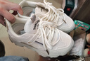 唐獅（TonLion）女鞋春季厚底老爹鞋女士韓版鞋子女學(xué)生運動(dòng)小白鞋 米色網(wǎng)面 35碼 曬單實(shí)拍圖