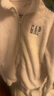 GAP男女裝抱抱絨字母logo抓絨立領(lǐng)外套休閑上衣609070 米色 M (170/92A) 亞洲尺碼 曬單實(shí)拍圖