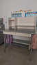美怡軒實(shí)木書(shū)桌書(shū)架一體兒童學(xué)習桌中小學(xué)生寫(xiě)字桌小戶(hù)型臥室床邊電腦桌 灰白色#單桌 100cm*60cm*115cm 曬單實(shí)拍圖