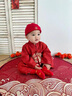 G.DUCKKIDS小黃鴨滿月嬰兒衣服秋季新生兒連體衣中國風唐裝寶寶百天周歲禮服 蛇年+香囊 66cm 66碼0-3月建議寶寶4-6公斤 曬單實拍圖