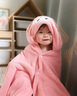 洽苒日本兒童浴巾斗篷帶帽子純棉3-6-12歲冬季加厚可穿式嬰兒珊瑚絨 粉色長(cháng)耳兔【加絨加厚防靜電】 70cm*140cm（適合0-6歲寶寶） 曬單實(shí)拍圖