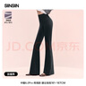 SIINSIIN【楊冪同款】微喇褲女秋冬新款加絨瑜伽褲子外穿防曬鯊魚喇叭褲 【中暖6.0pro】常規(guī)-顯瘦黑 （凈身高161-167cm） M 【100-120斤】 曬單實(shí)拍圖