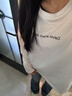 美式高街字母白色長(cháng)袖t恤女早秋季內搭打底衫韓系慵懶松弛感上衣 白色 M 曬單實(shí)拍圖