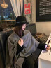 SOMUBAY2025年高級感百搭大披肩外搭女士披風(fēng)斗篷冬季保暖流蘇護肩頸圍巾 氣質(zhì)深灰 曬單實(shí)拍圖