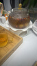 瓷牌茗茶具花茶茶具加厚耐熱玻璃茶壺加熱陶瓷溫茶爐蠟燭底座茶壺溫茶器 提梁壺(嘴濾+蠟燭臺+4杯+盤(pán) 710ml 曬單實(shí)拍圖